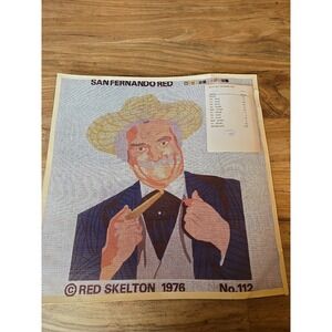 Vintage Red Skelton San Fernando Red Needlepoint Canvas 1976 No 112 Rare DIY
